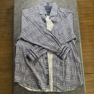 Robert Graham Men's Multicolor Long Sleeve Button Down Collared Shirt Size Large